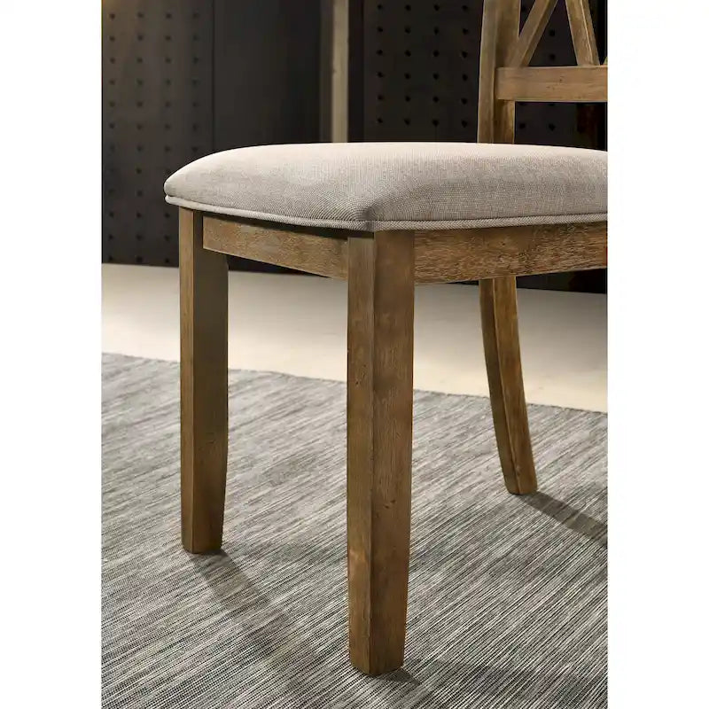 Set da Pranzo da 5 Pezzi in Legno con Schienale a Croce