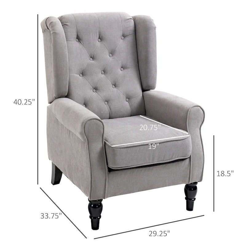 Poltrona d'Appoggio con Gambe in Legno e Trapuntatura