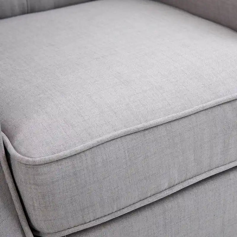 Poltrona d'Appoggio con Gambe in Legno e Trapuntatura