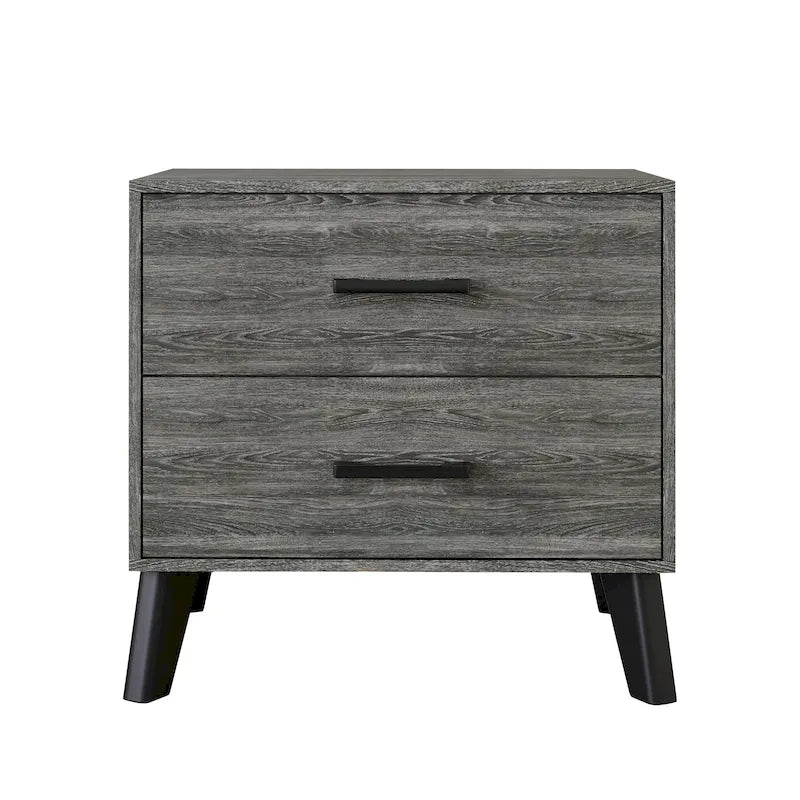 Comodino in Legno Classico a 2 Cassetti