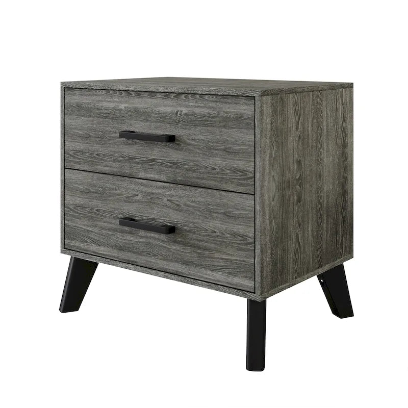 Comodino in Legno Classico a 2 Cassetti