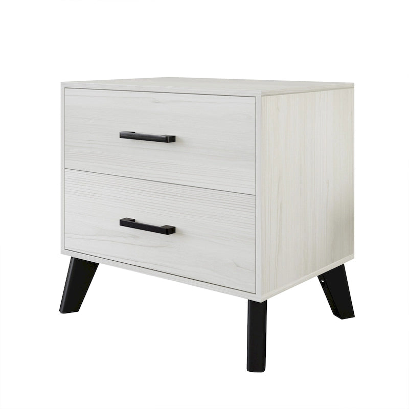 Comodino in Legno Classico a 2 Cassetti