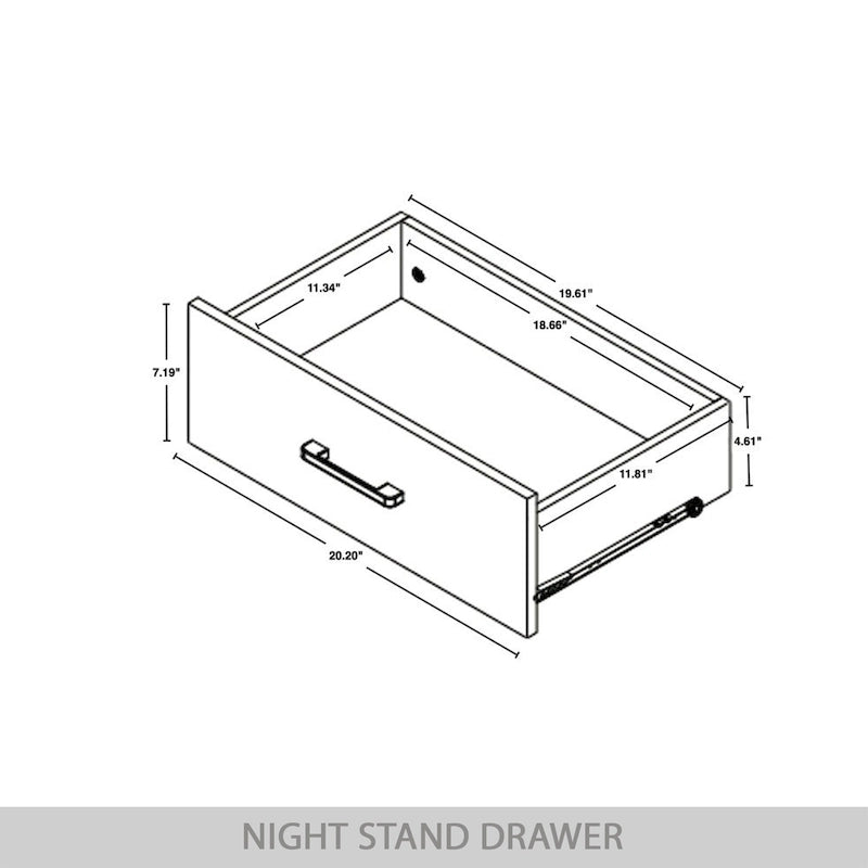 Comodino in Legno Classico a 2 Cassetti