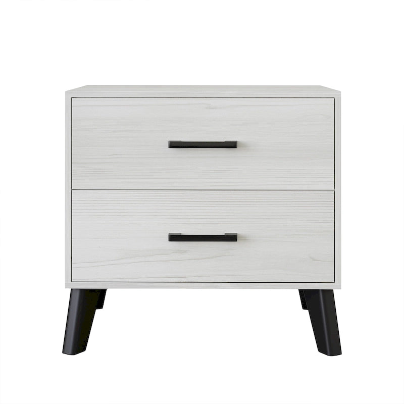 Comodino in Legno Classico a 2 Cassetti