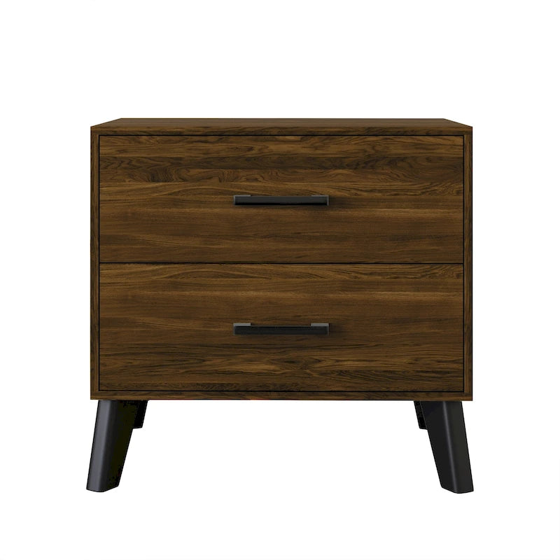 Comodino in Legno Classico a 2 Cassetti