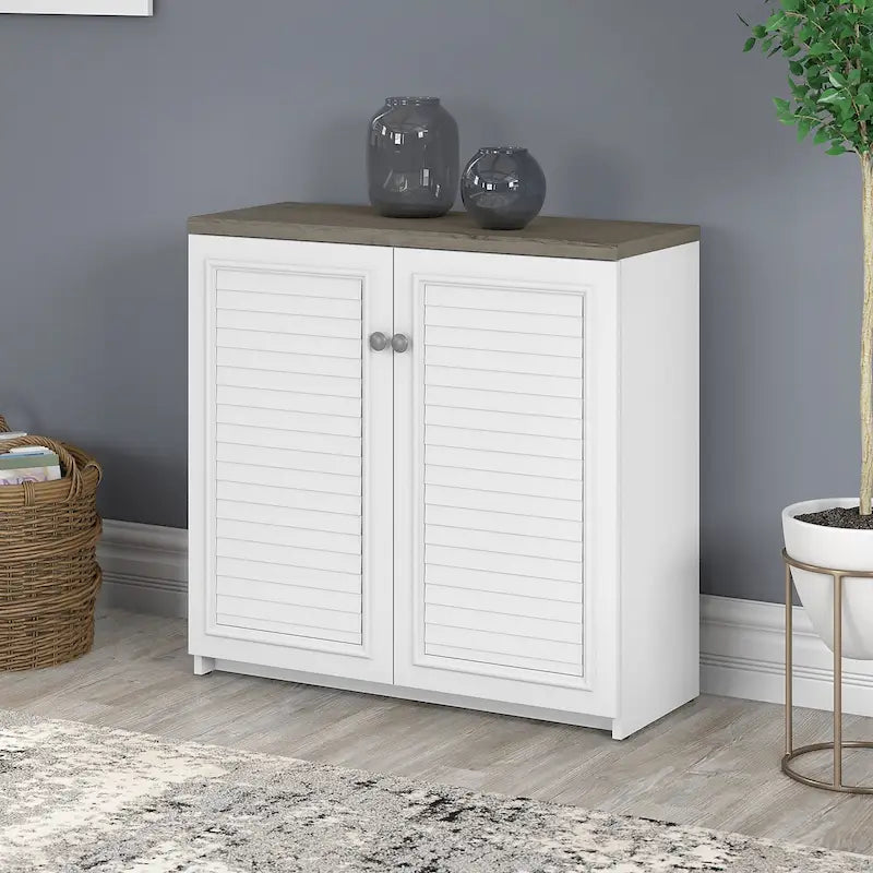 Mobiletto contenitore con ante e ripiani - 80.6 cm L x 32.4 cm P x 78 cm H