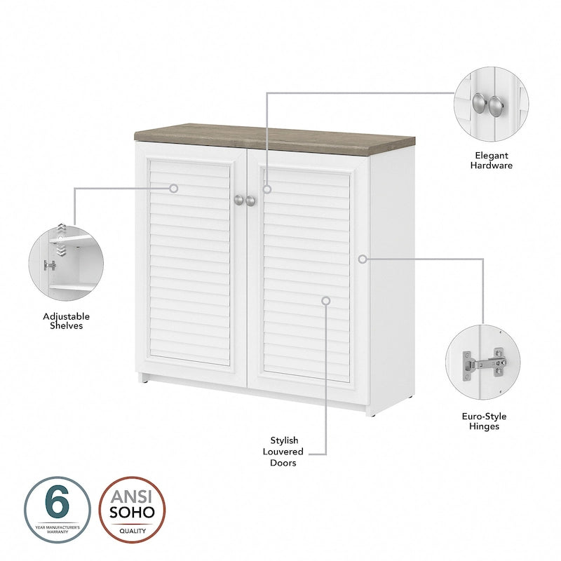 Mobiletto contenitore con ante e ripiani - 80.6 cm L x 32.4 cm P x 78 cm H