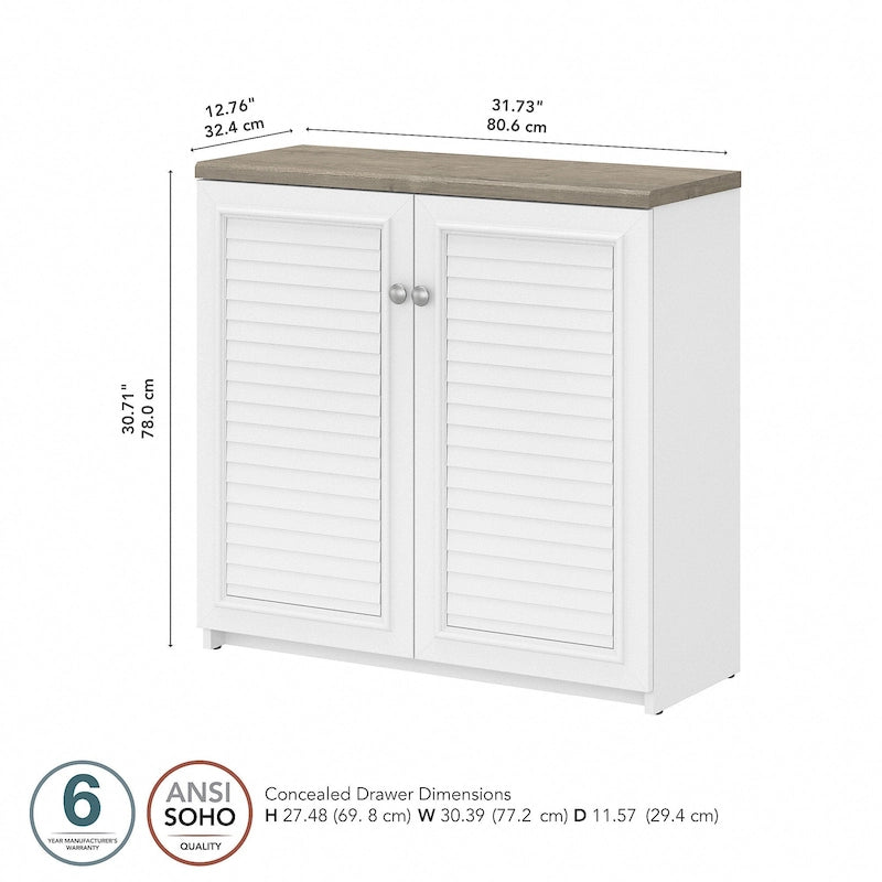 Mobiletto contenitore con ante e ripiani - 80.6 cm L x 32.4 cm P x 78 cm H