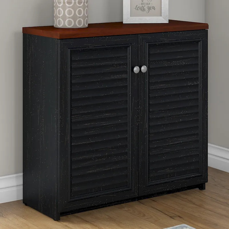 Mobiletto contenitore con ante e ripiani - 80.6 cm L x 32.4 cm P x 78 cm H