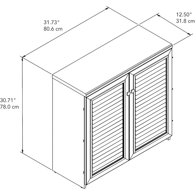 Mobiletto contenitore con ante e ripiani - 80.6 cm L x 32.4 cm P x 78 cm H