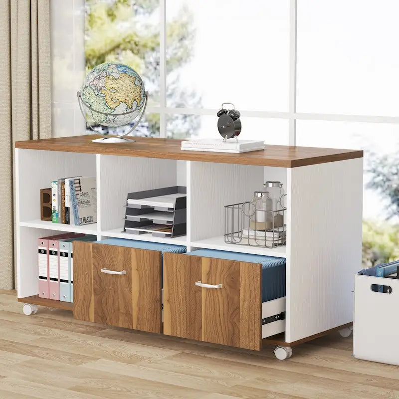 Scrivania a L per computer da 160 cm con schedario laterale da 120 cm, set scrivania direzionale per ufficio domestico