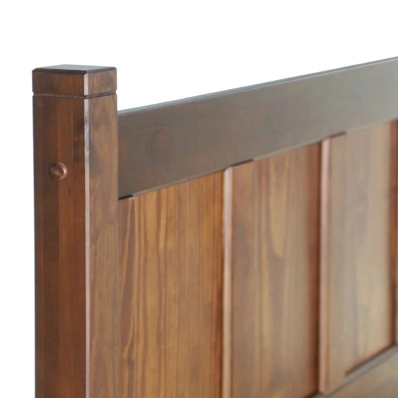 Grain Wood Furniture Letto a piattaforma Shaker in legno massello con pannelli