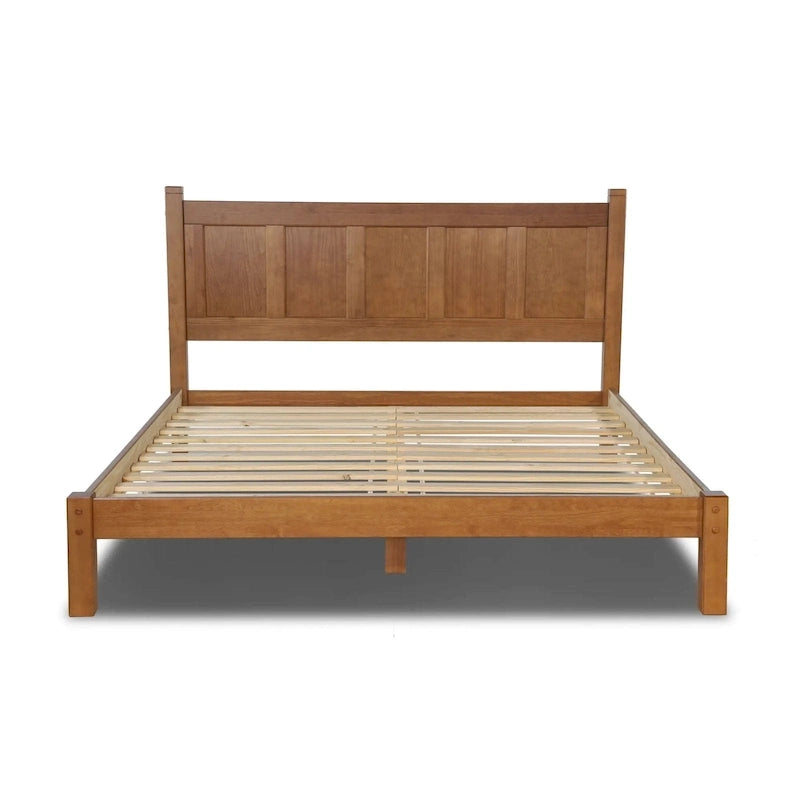 Grain Wood Furniture Letto a piattaforma Shaker in legno massello con pannelli