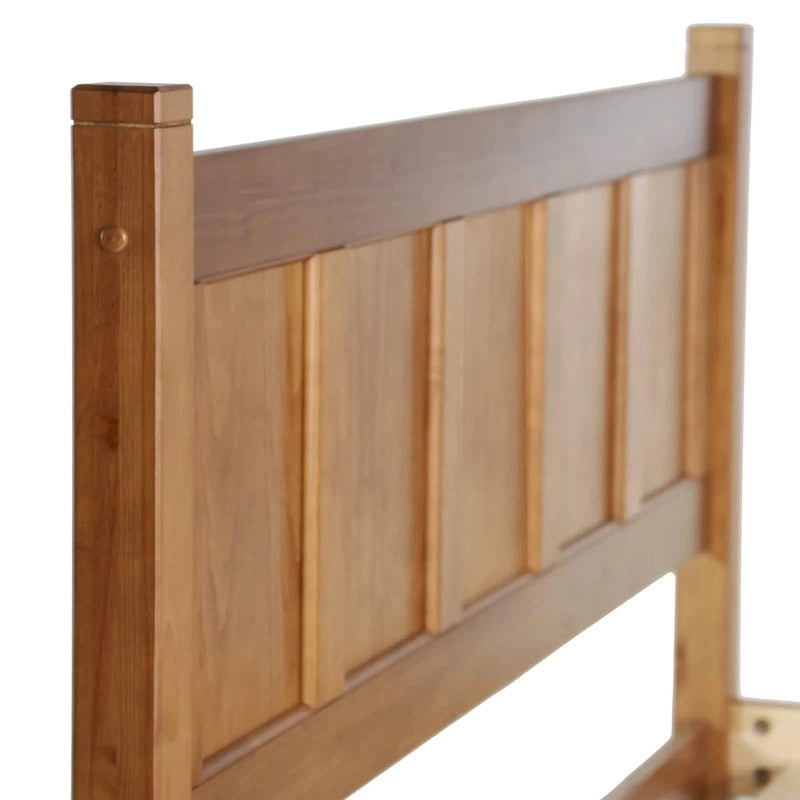 Grain Wood Furniture Letto a piattaforma Shaker in legno massello con pannelli