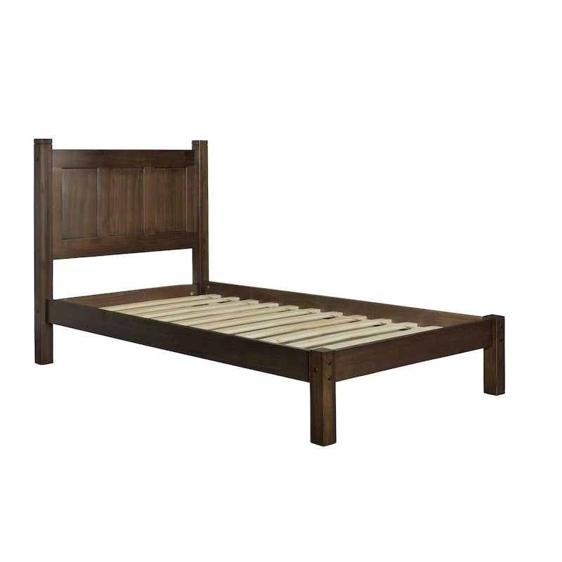 Grain Wood Furniture Letto a piattaforma Shaker in legno massello con pannelli
