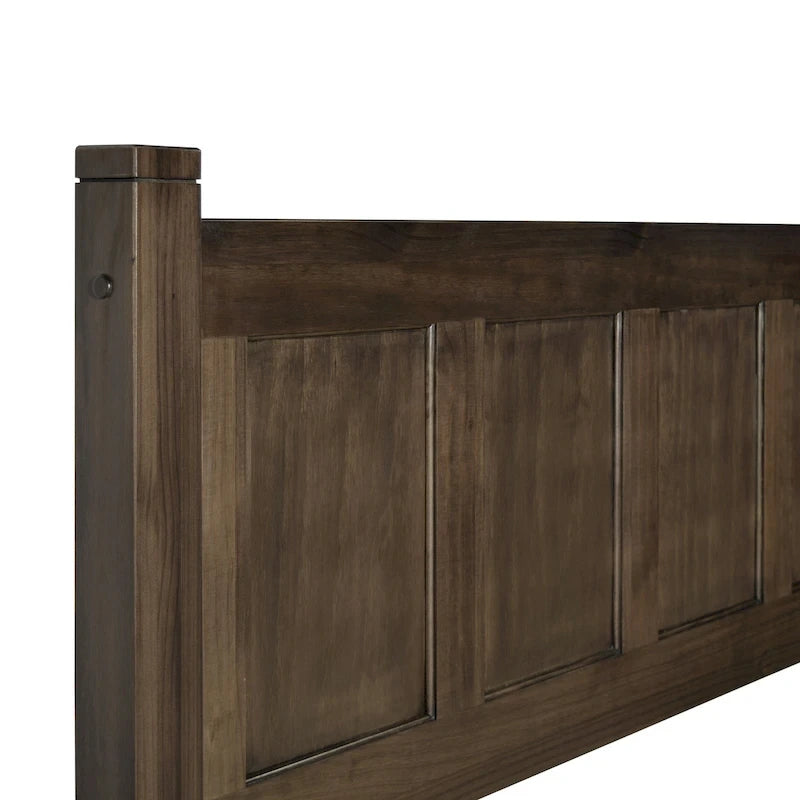 Grain Wood Furniture Letto a piattaforma Shaker in legno massello con pannelli