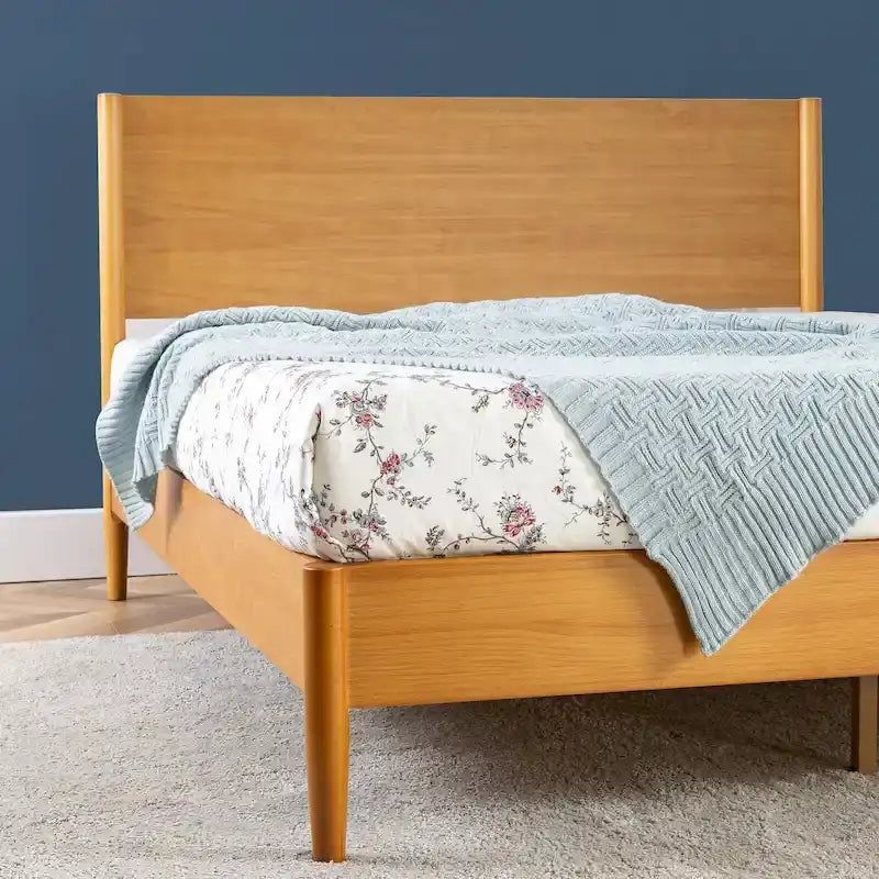 Struttura Letto a Piattaforma in Legno Mid-Century