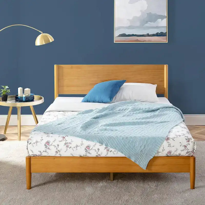 Struttura Letto a Piattaforma in Legno Mid-Century