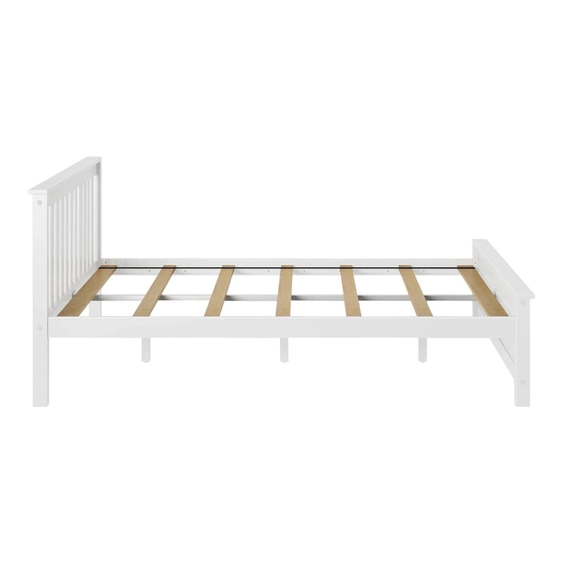 Classico letto a piattaforma Queen in vero legno massello
