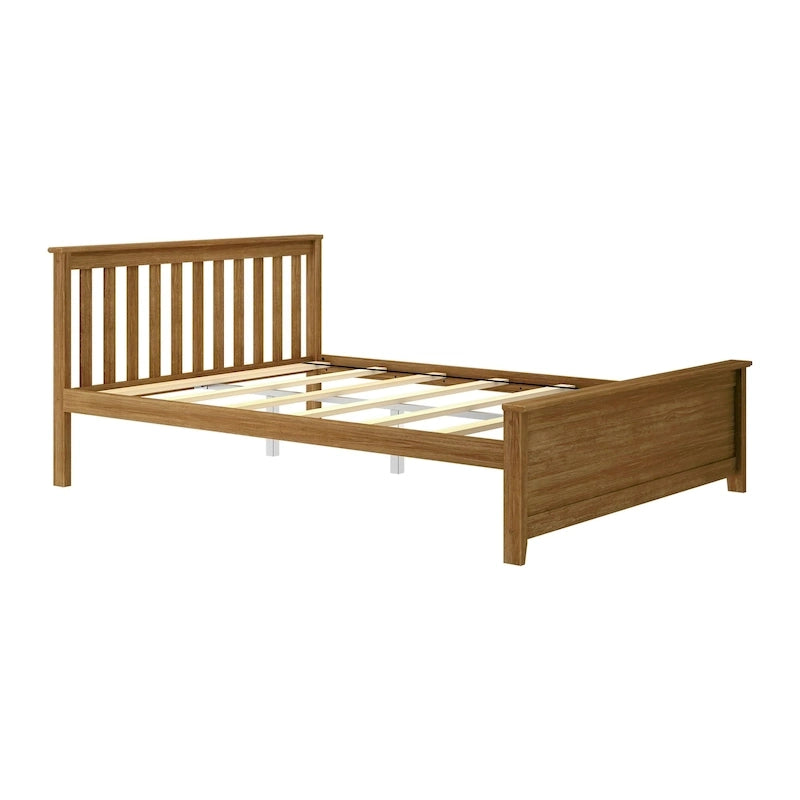 Classico letto a piattaforma Queen in vero legno massello