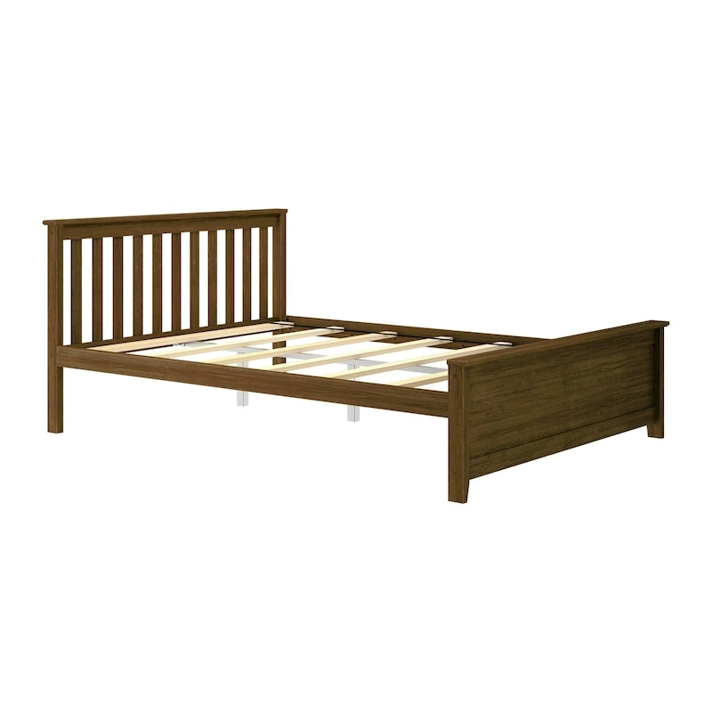 Classico letto a piattaforma Queen in vero legno massello