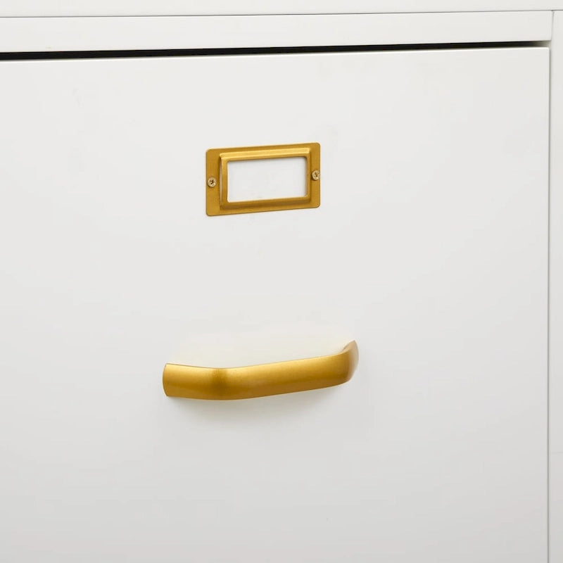 Schedario a 2 cassetti formato Letter con maniglie dorate