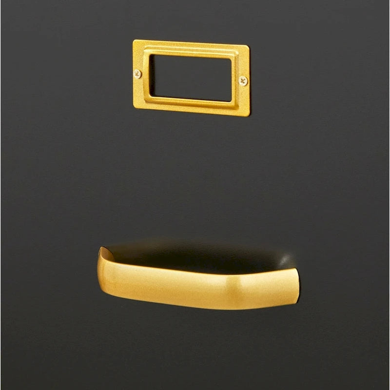 Schedario a 2 cassetti formato Letter con maniglie dorate