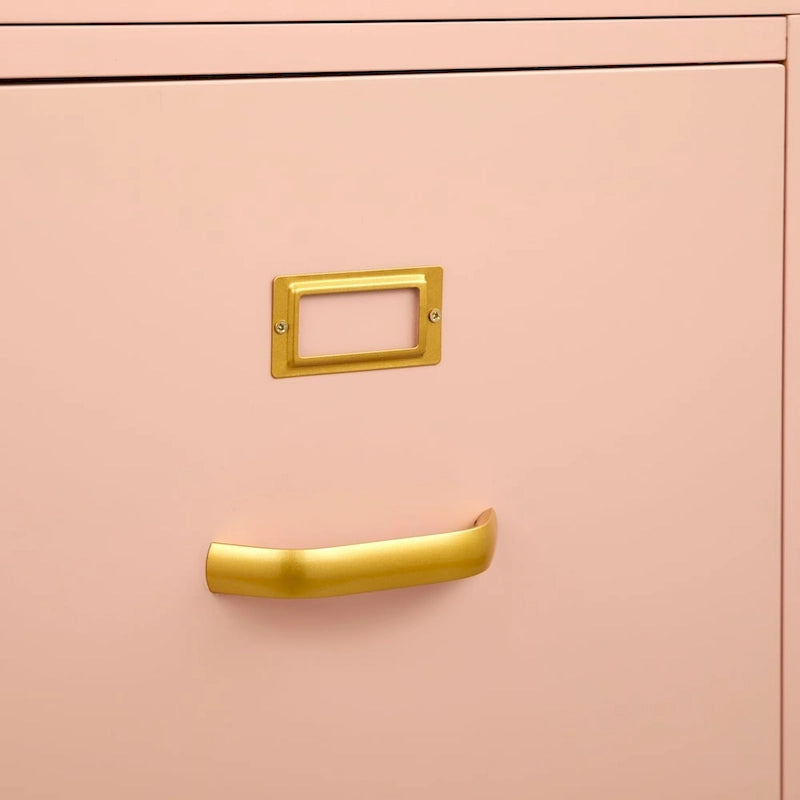 Schedario a 2 cassetti formato Letter con maniglie dorate