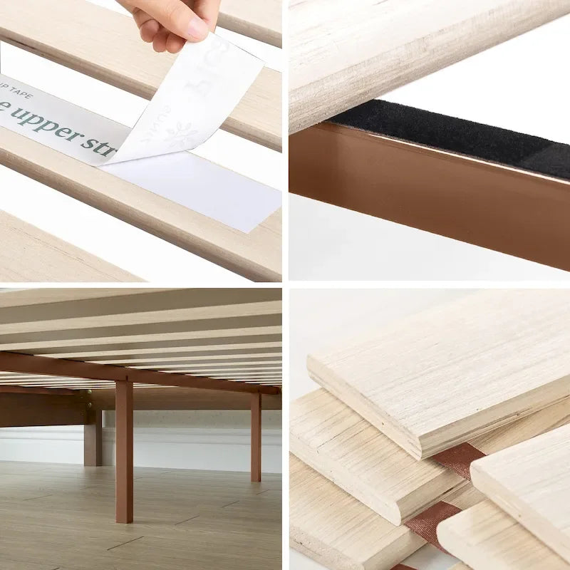 Struttura letto in legno di pino rustico