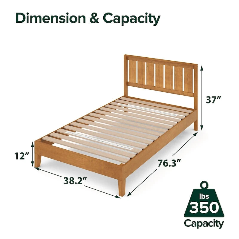 Struttura letto in legno di pino rustico