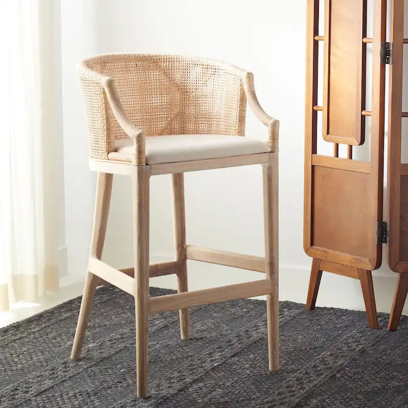 Sgabello da bar in rattan 30 pollici - 22,3" L x 20,5" P x 39" H