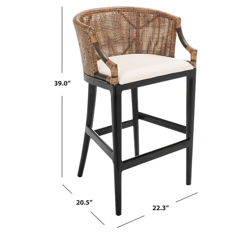 Sgabello da bar in rattan 30 pollici - 22,3" L x 20,5" P x 39" H