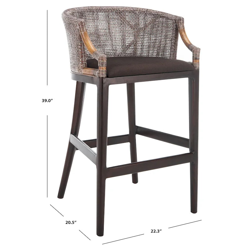 Sgabello da bar in rattan 30 pollici - 22,3" L x 20,5" P x 39" H