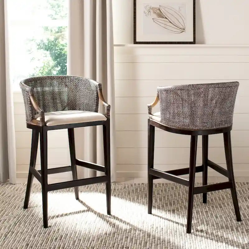 Sgabello da bar in rattan 30 pollici - 22,3" L x 20,5" P x 39" H