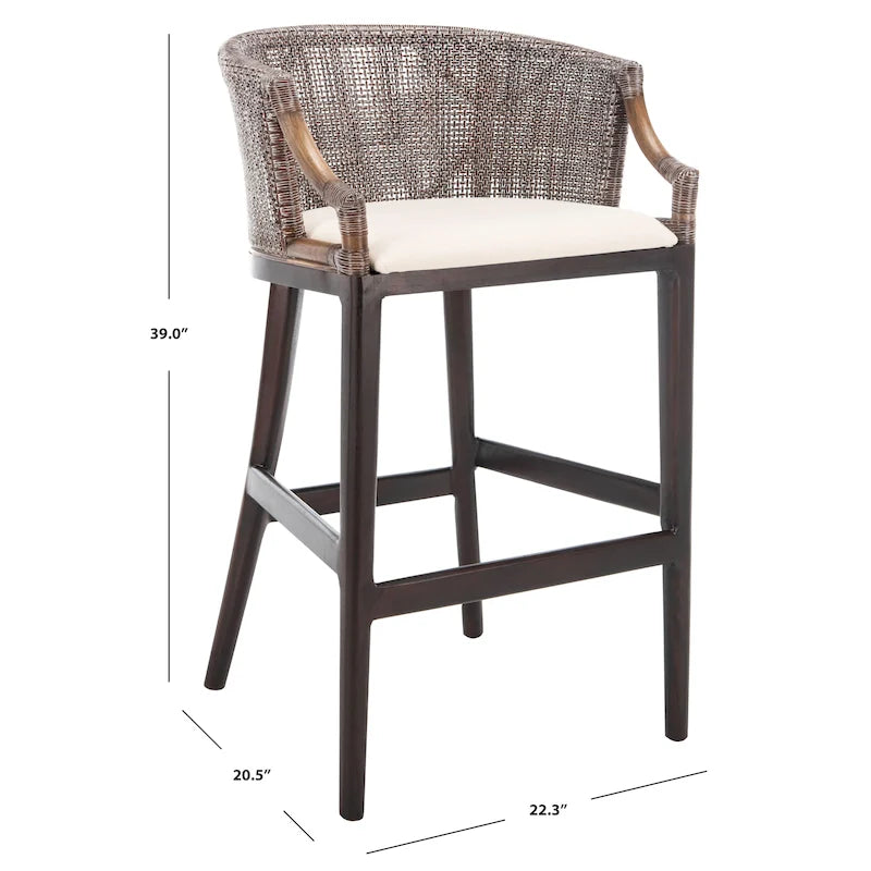 Sgabello da bar in rattan 30 pollici - 22,3" L x 20,5" P x 39" H