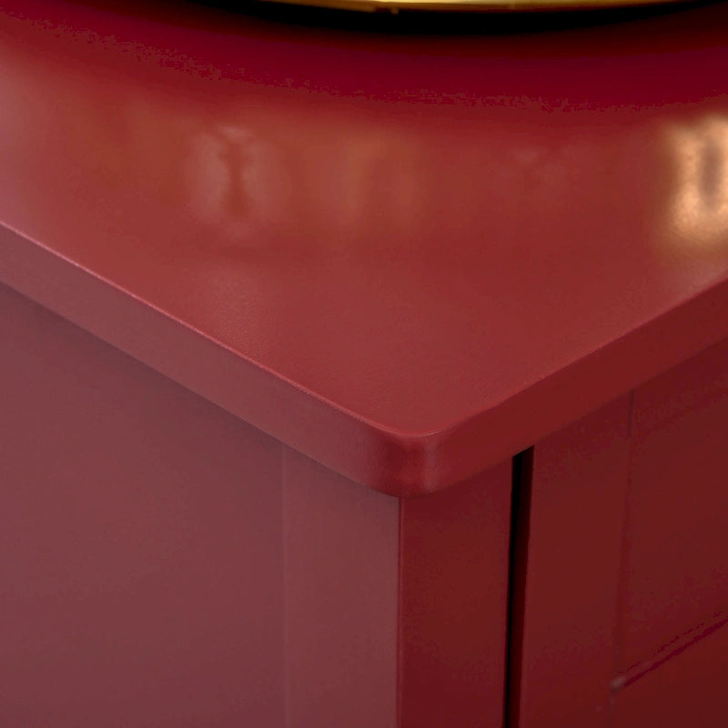 Credenza a buffet, tavolo console con 4 cassetti e ripiano inferiore a doghe
