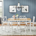 Set da pranzo Crossback bianco/naturale da 7 pezzi