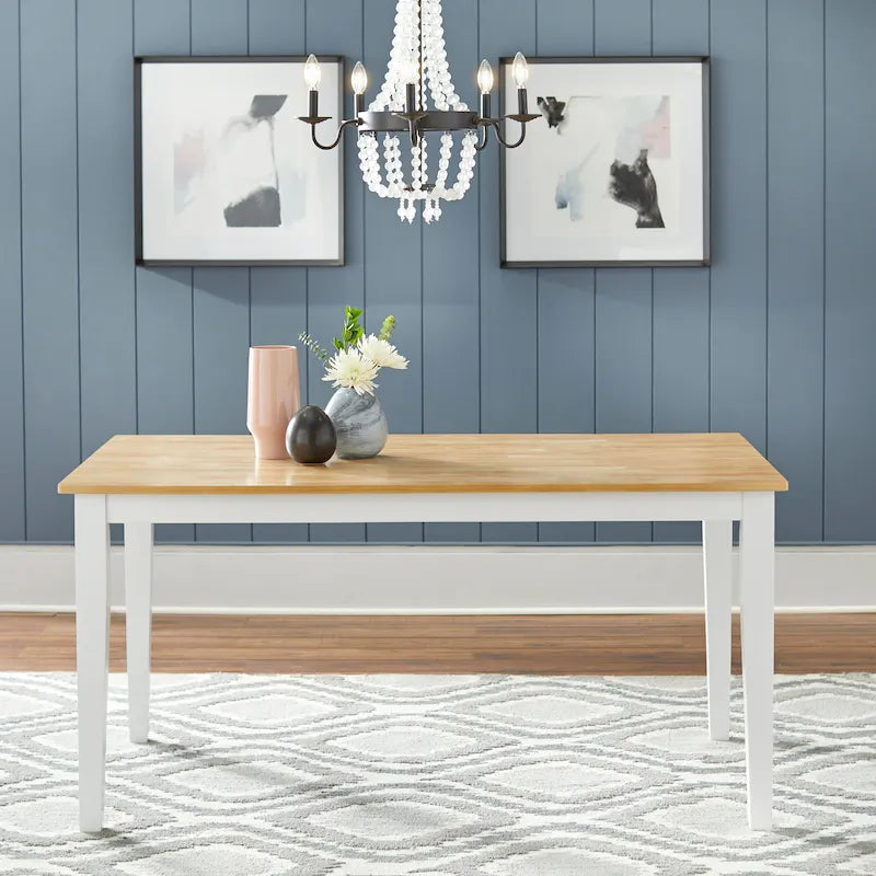 Set da pranzo Crossback bianco/naturale da 7 pezzi