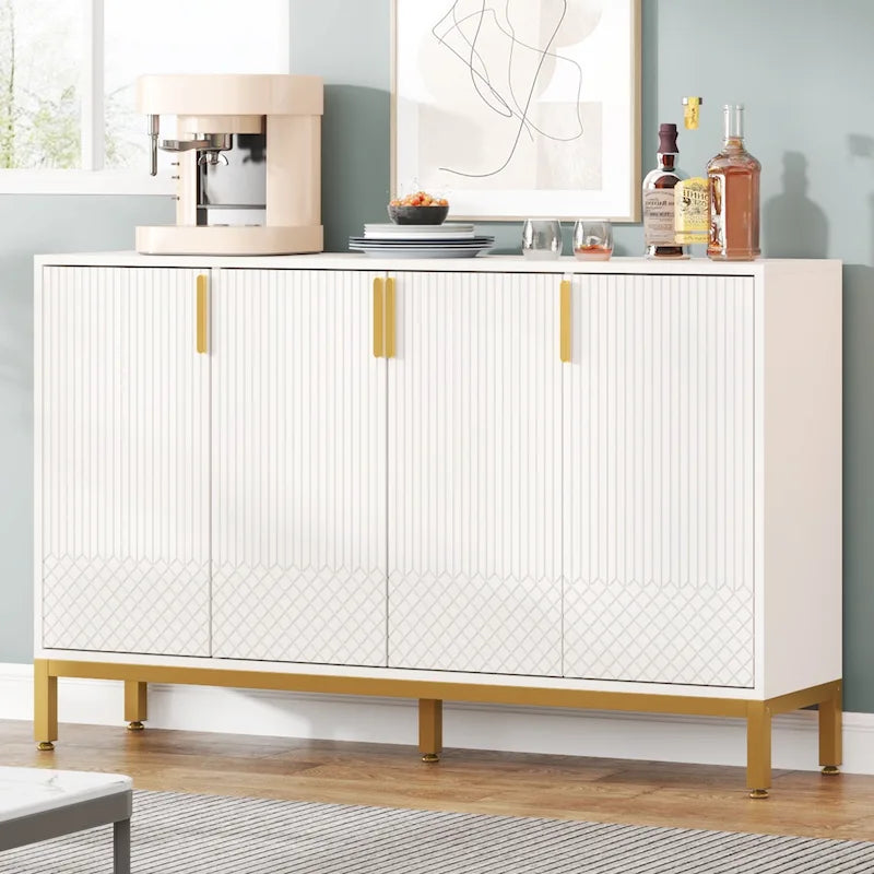 Credenza da Cucina da 55 Pollici, Mobile Buffet con Contenitore