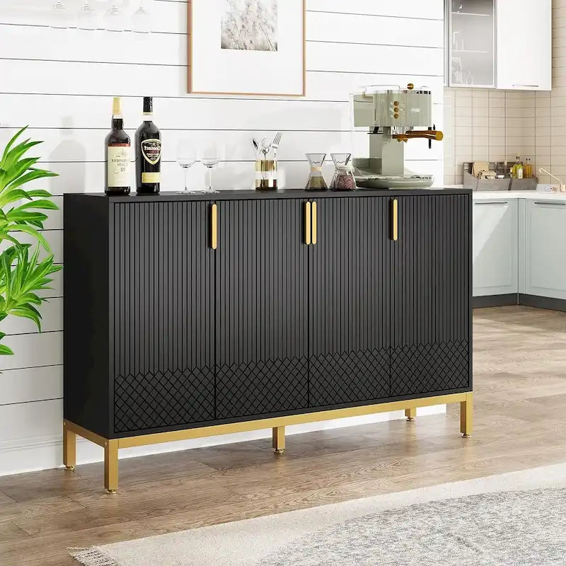 Credenza da Cucina da 55 Pollici, Mobile Buffet con Contenitore