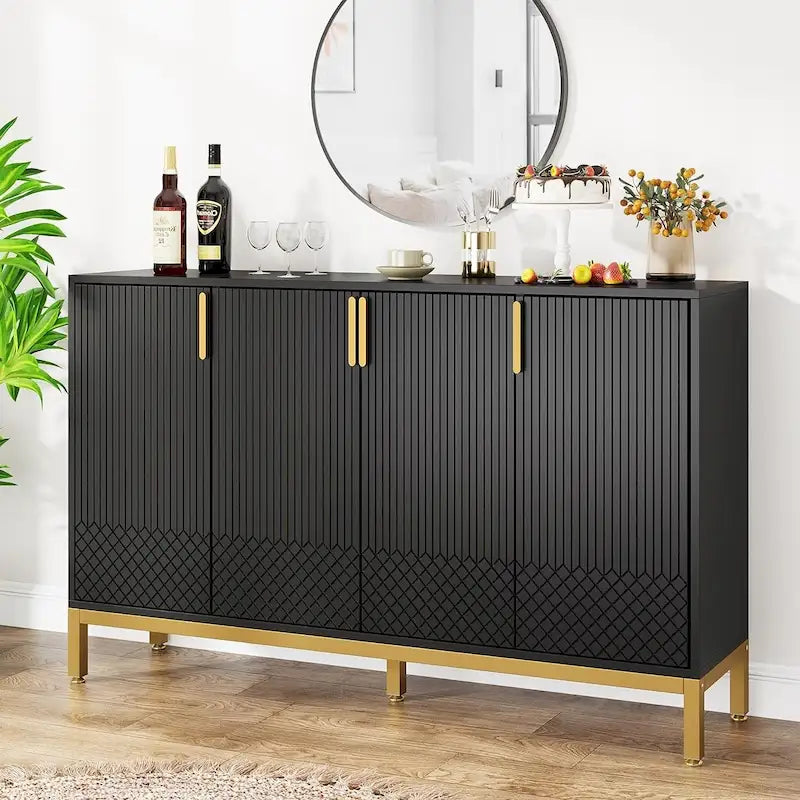 Credenza da Cucina da 55 Pollici, Mobile Buffet con Contenitore