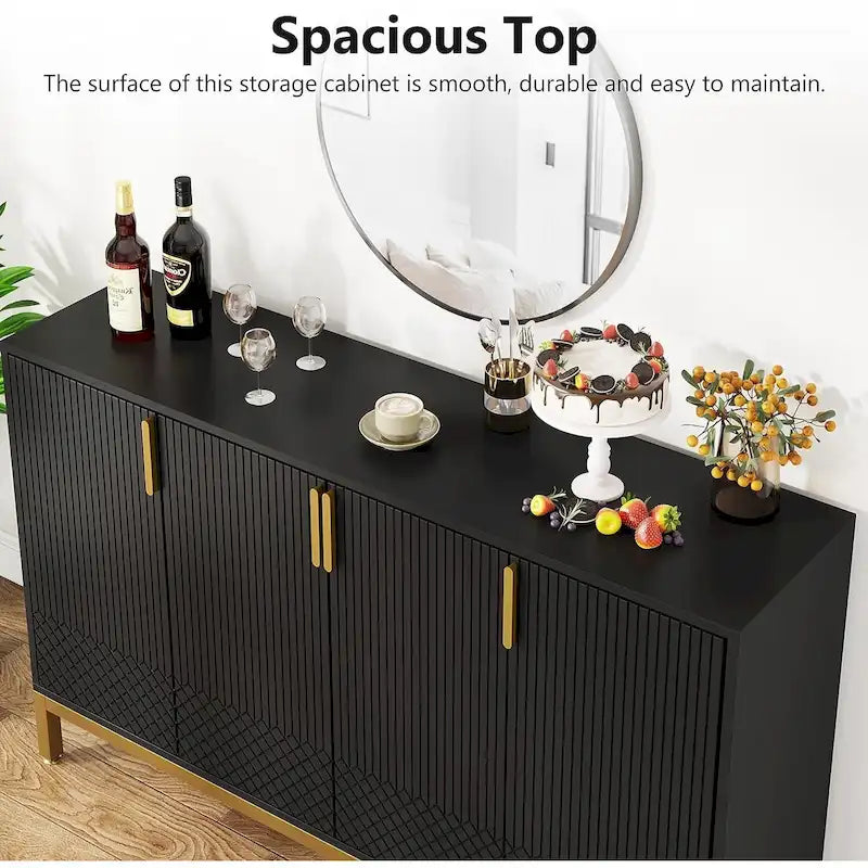 Credenza da Cucina da 55 Pollici, Mobile Buffet con Contenitore