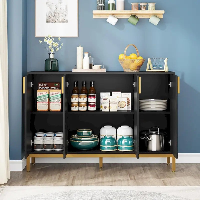 Credenza da Cucina da 55 Pollici, Mobile Buffet con Contenitore