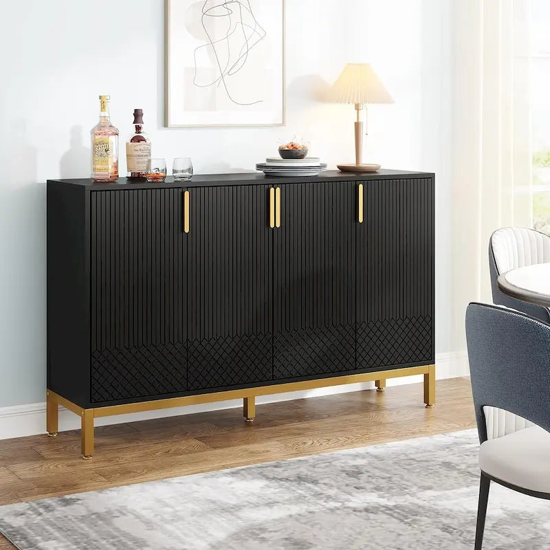 Credenza da Cucina da 55 Pollici, Mobile Buffet con Contenitore