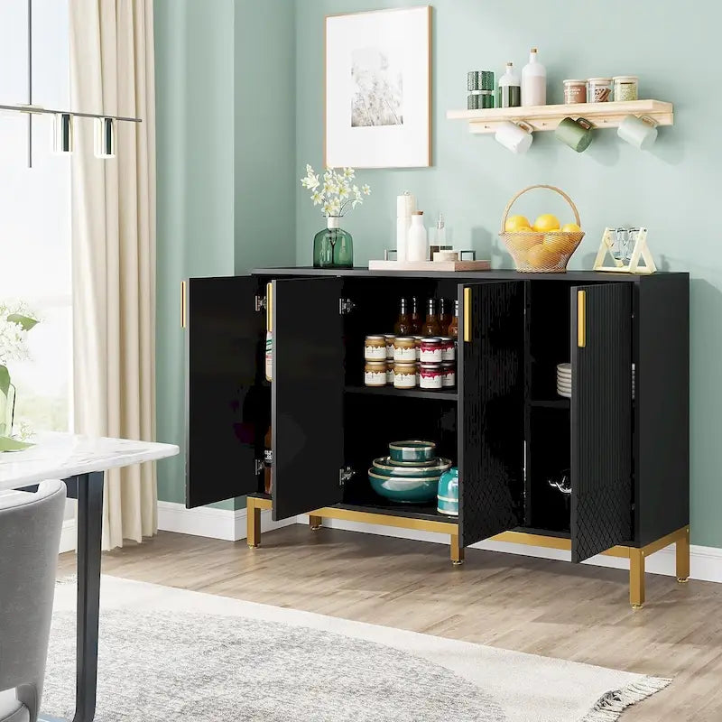Credenza da Cucina da 55 Pollici, Mobile Buffet con Contenitore