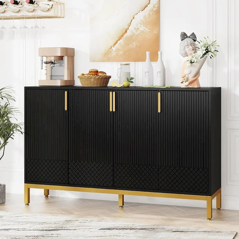 Credenza da Cucina da 55 Pollici, Mobile Buffet con Contenitore