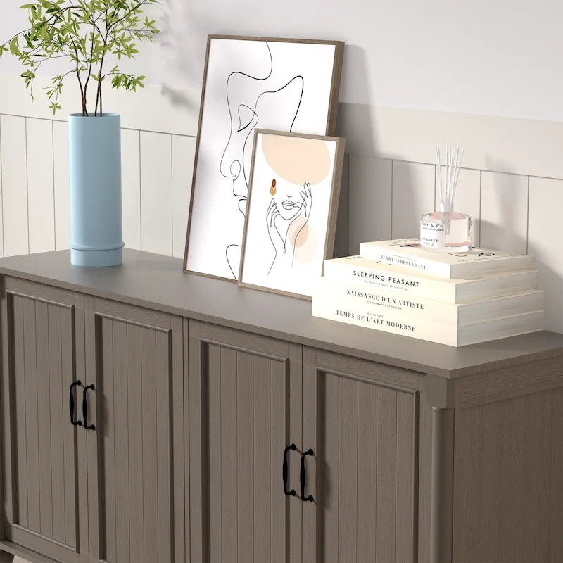 Mobiletto da Cucina, Credenza, Bar Caffè, Armadietto Contenitore Accentato