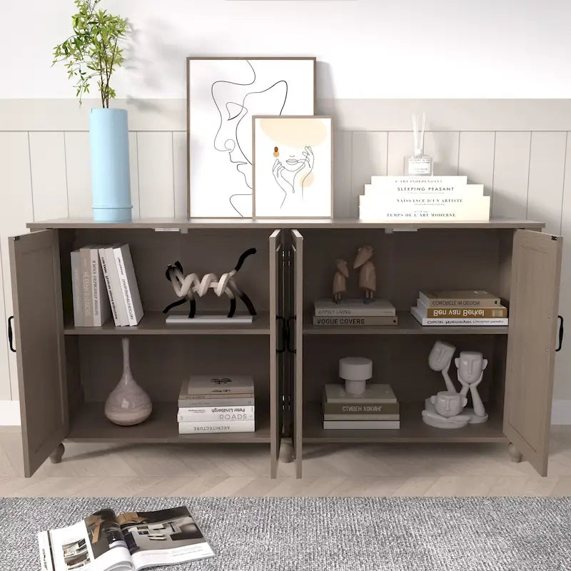 Mobiletto da Cucina, Credenza, Bar Caffè, Armadietto Contenitore Accentato