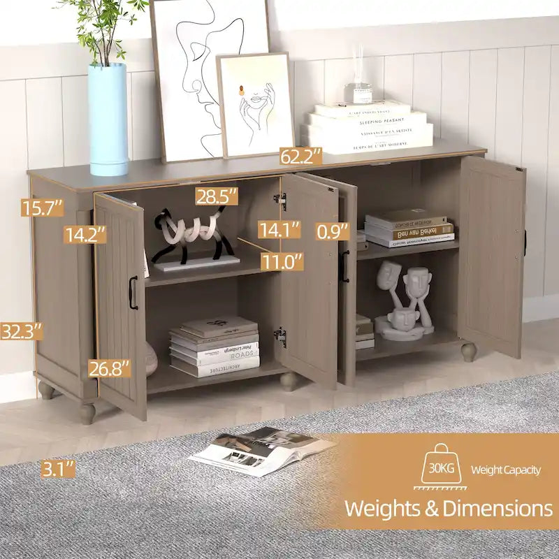 Mobiletto da Cucina, Credenza, Bar Caffè, Armadietto Contenitore Accentato