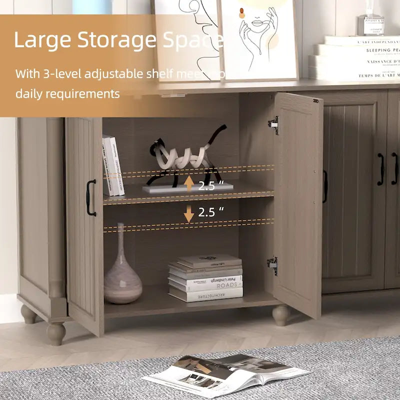 Mobiletto da Cucina, Credenza, Bar Caffè, Armadietto Contenitore Accentato